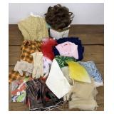 Wig, handkerchiefs, clothes incl maternity