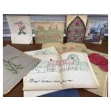Ephemera - farm kids art work and misc