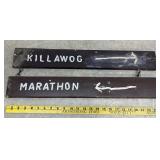 Killawog/ Marathon Wood Sign