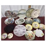 Plates - hand painted, birds, capecod