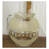 Bartlett Collins frosted glass ball pitcher-