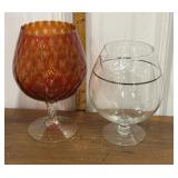 Italian Empoli glass brandy snifter, glass bar