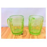 Anchor Hocking "Pretzel Set" Uranium Glass Beer