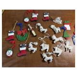 Hand Painted Christmas ornaments. Dough? Ceramic?