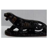 Mid Century Redware Black & Gold Ceramic Tiger