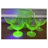 Glow uranium pitcher and dessert cups ï¿½Princessï¿½
