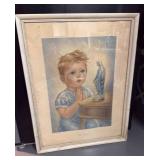 His Prayer 18 1/4"x 14 1/4" framed print