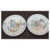 2 plates - "Ye Olde English Customs" Burgess and