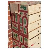 Vintage "Yule Chest" Ornament Storage filled with