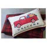 Soft fleece blanket & truck welcome pillow (Large)