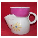 Antique Ironstone Shaving Scuttle Mug 3 3/4" tall