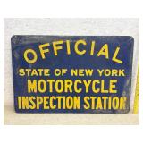 Motorcycle Inspection Station Sign (blue) 36/24-