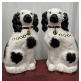 Pair mini Spaniel Staffordshire figures