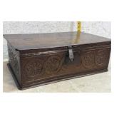 Early Hand Carved Bible Box 23/15/8