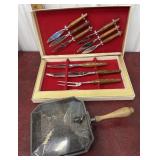 Sheffield serving flatware, steak knives, and