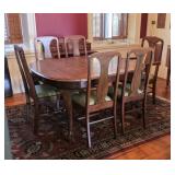 Oval Queen Anne dining room table (53x45) & 6