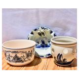 Vintage Delft Planter & Bowls