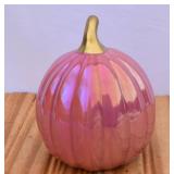 Iridescent Pink Glazed Pumpkin