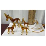 5 Art Glass Horses