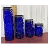 4pc Cobalt Blue Canister Set
