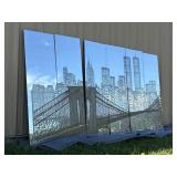 NYC Mirror Sky line Brooklyn Bridge & World Trade