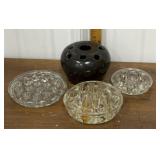 Flower frogs- glass, ceramic *1 has a small chip
