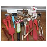 Spatulas, scrapers, spoons, measuring cups,