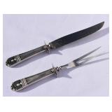 Sterling Handle Carving Knife & Fork Set