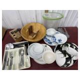 Dishes, Rubbermaid container, wooden bowl etcï¿½