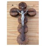 Folk Art  Crucifix. Small repair on one side