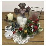 Christmas decor. Battery candles. Real candle