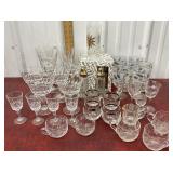 Stemware, etched glass, salt and pepper, 4