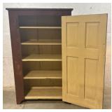 Early 1 Door Jelly Cupboard w/ old red paint
