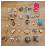 Costume jewelry rings etc
