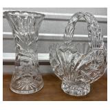 Pretty clear fancy vases. Heavy glass- no