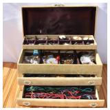 Vintage Jewelry Box with Contents