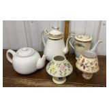 Teapots, candle holders