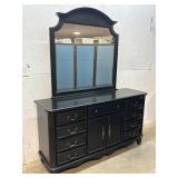Black Lacquer Dresser w/ mirror 65/20/36