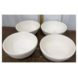 4 Unglazed studio pottery bowls