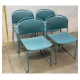 Curtis MCM Chairs (4) Metal & Fiberglass- made in