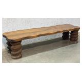 Rustic Carved Leg Coffee Table 70/20/16