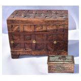Small & Medium Hand Carved Wood Boxes
