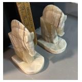 Hecho horse head bookends( marble?)