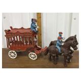 Cast iron horse drawn Overland circus set *1