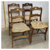 Set of 4 Victorian cane Seat Chairs - need repairs
