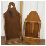 Primitive wood wall boxes *1 cracked