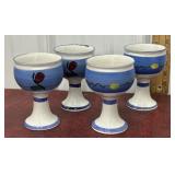 4 Pottery goblets