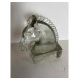 Vintage Heisy Glass Horse Head Sculpture