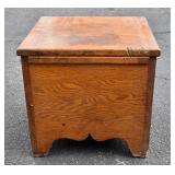 Early Primitive Oak Chamber Pot-Commode