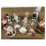 Santa. Snowmen. Flat of table top Christmas